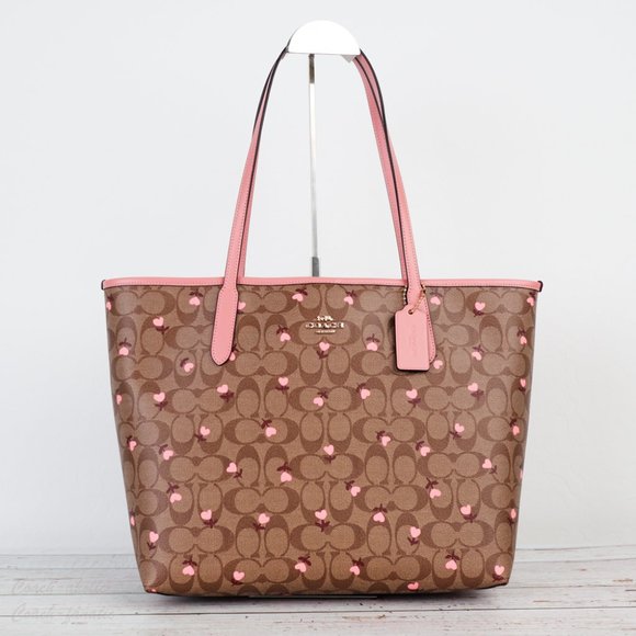Coach Handbags - NWT Coach City Tote in Signature Canvas with Heart